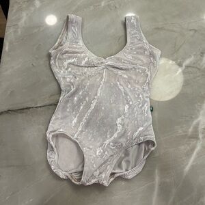 white velvet lucky leotard
